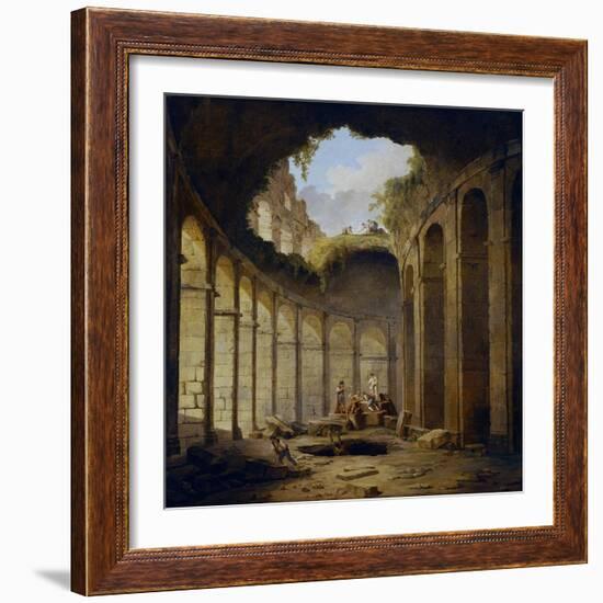Hubert Robert / The Colosseum, Rome, 1780-1790-Hubert Robert-Framed Giclee Print