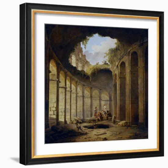 Hubert Robert / The Colosseum, Rome, 1780-1790-Hubert Robert-Framed Giclee Print