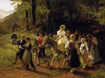 Children Listen to a Shepherd, 1868-Hubert Salentin-Framed Giclee Print