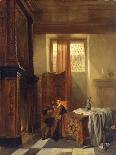 Interior of a Larder with Women Cleaning Game, 1852-Hubertus van Hove-Mounted Giclee Print