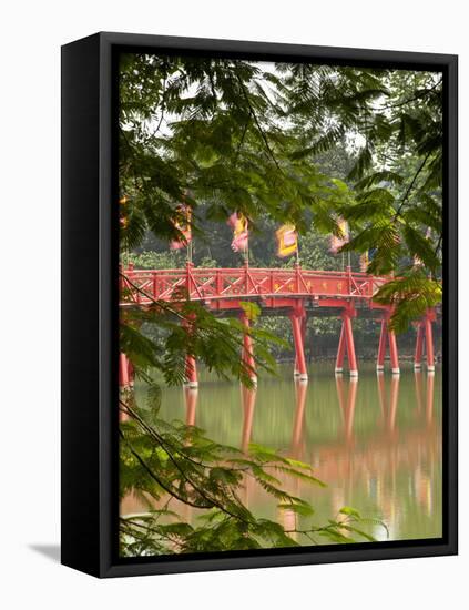 Huc Bridge, Hoan Kiem Lake, Hanoi, Vietnam-Jon Arnold-Framed Premier Image Canvas