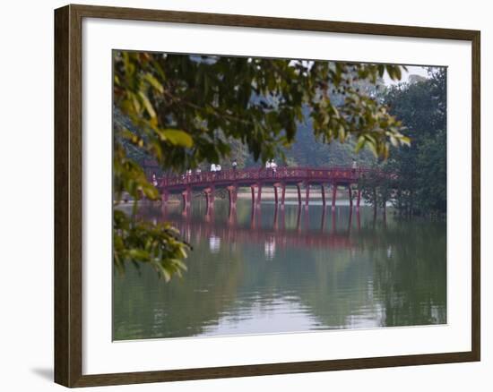 Huc Bridge over Haan Kiem Lake, Vietnam-Keren Su-Framed Photographic Print