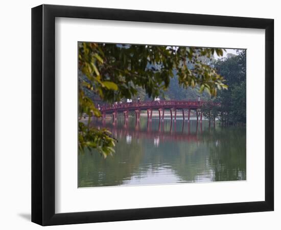 Huc Bridge over Haan Kiem Lake, Vietnam-Keren Su-Framed Photographic Print