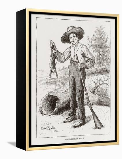 Huckleberry Finn, portrait-Edward Windsor Kemble-Framed Premier Image Canvas