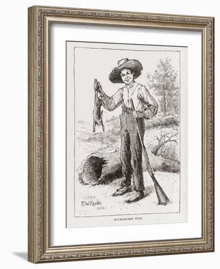 Huckleberry Finn, portrait-Edward Windsor Kemble-Framed Giclee Print