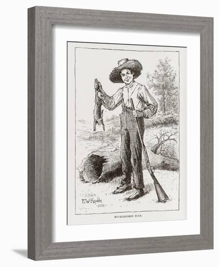 Huckleberry Finn, portrait-Edward Windsor Kemble-Framed Giclee Print