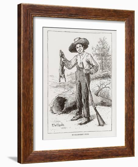 Huckleberry Finn, portrait-Edward Windsor Kemble-Framed Giclee Print