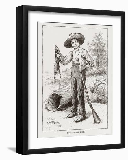 Huckleberry Finn, portrait-Edward Windsor Kemble-Framed Giclee Print