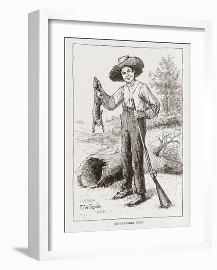 Huckleberry Finn, portrait-Edward Windsor Kemble-Framed Giclee Print