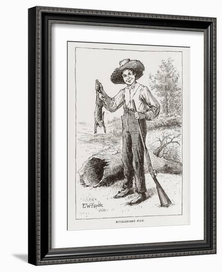 Huckleberry Finn, portrait-Edward Windsor Kemble-Framed Giclee Print