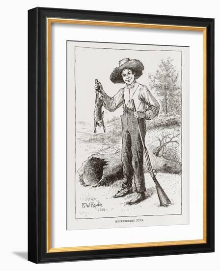 Huckleberry Finn, portrait-Edward Windsor Kemble-Framed Giclee Print