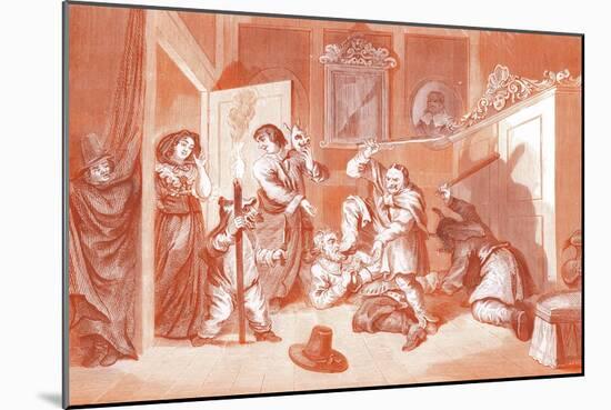 Hudibras catechised, engraving by Hogarth-William Hogarth-Mounted Giclee Print