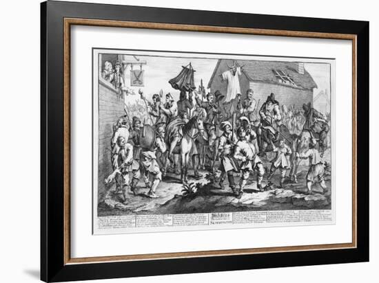 Hudibras Encounters the Skimmington, from 'Hudibras', by Samuel Butler, 1726-William Hogarth-Framed Giclee Print