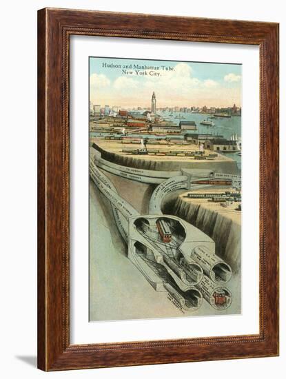 Hudson and Manhattan Tube, New York City-null-Framed Art Print