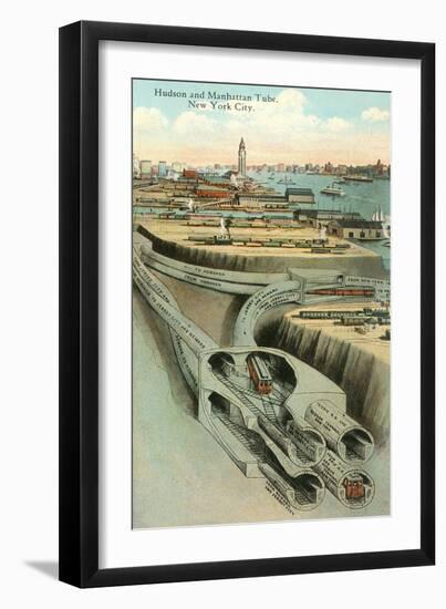 Hudson and Manhattan Tube, New York City-null-Framed Art Print