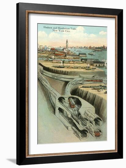 Hudson and Manhattan Tube, New York City-null-Framed Art Print