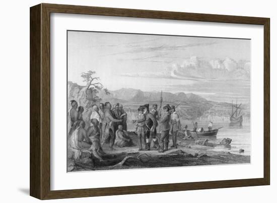 Hudson and Mohicans 1609-Seth Eastman-Framed Art Print