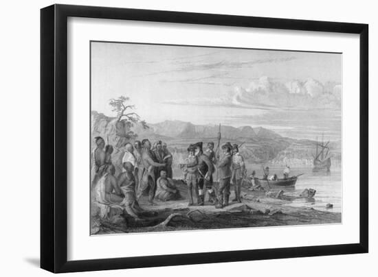 Hudson and Mohicans 1609-Seth Eastman-Framed Art Print