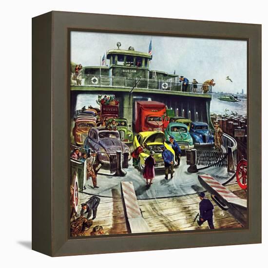 "Hudson Ferry", February 4, 1950-Thornton Utz-Framed Premier Image Canvas