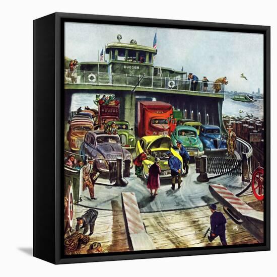 "Hudson Ferry", February 4, 1950-Thornton Utz-Framed Premier Image Canvas