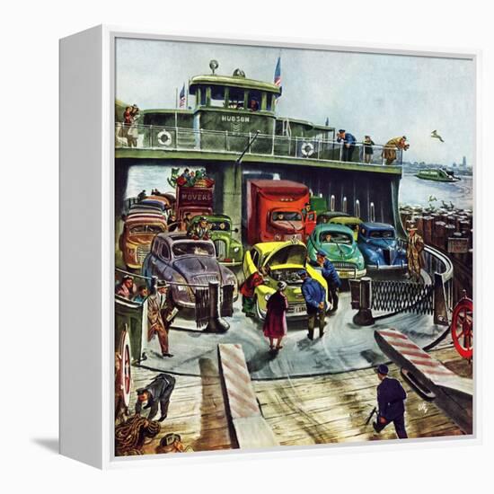 "Hudson Ferry", February 4, 1950-Thornton Utz-Framed Premier Image Canvas