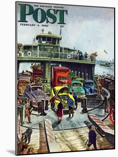 "Hudson Ferry" Saturday Evening Post Cover, February 4, 1950-Thornton Utz-Mounted Giclee Print