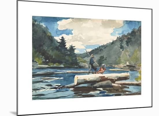 Hudson River, Logging-Winslow Homer-Mounted Premium Giclee Print