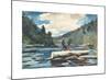 Hudson River, Logging-Winslow Homer-Mounted Premium Giclee Print