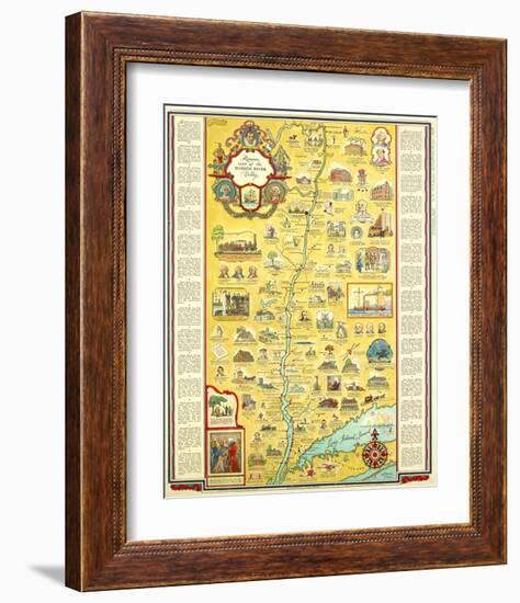 Hudson River Romance Map 1937-George Annand-Framed Art Print