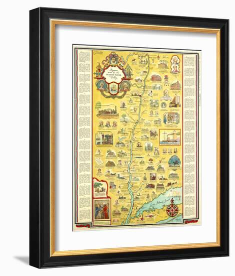 Hudson River Romance Map 1937-George Annand-Framed Art Print