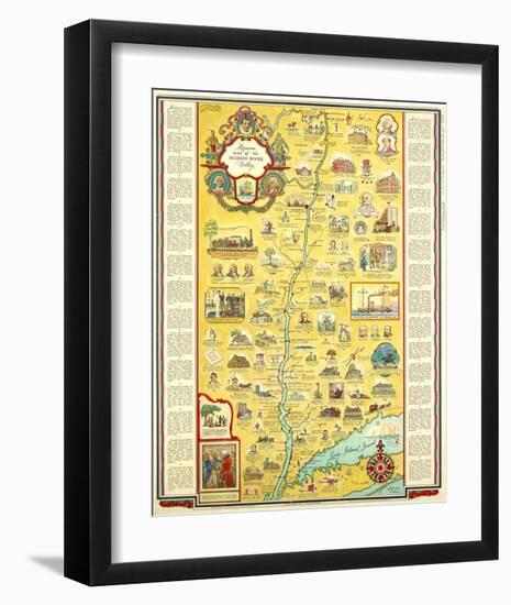 Hudson River Romance Map 1937-George Annand-Framed Art Print