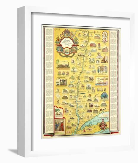 Hudson River Romance Map 1937-George Annand-Framed Art Print