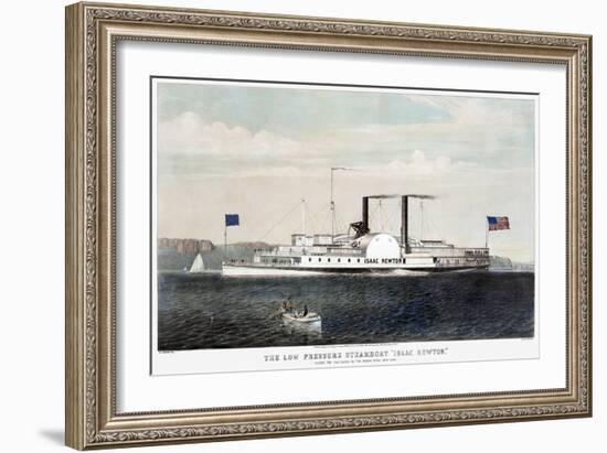 Hudson River Steamship-Currier & Ives-Framed Giclee Print