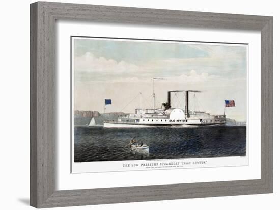 Hudson River Steamship-Currier & Ives-Framed Giclee Print