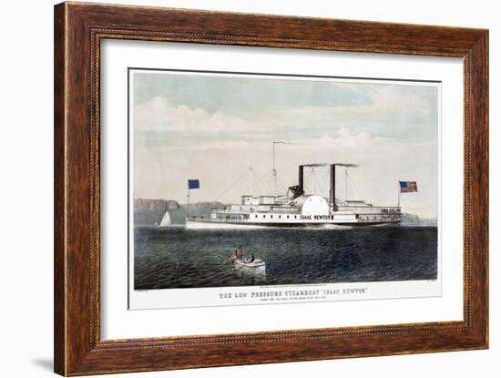 Hudson River Steamship-Currier & Ives-Framed Giclee Print