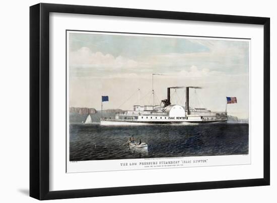 Hudson River Steamship-Currier & Ives-Framed Giclee Print