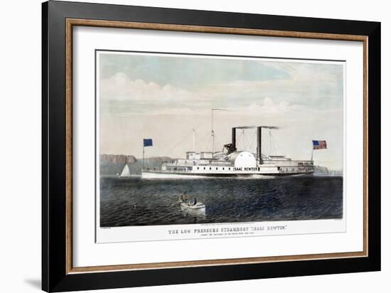 Hudson River Steamship-Currier & Ives-Framed Giclee Print