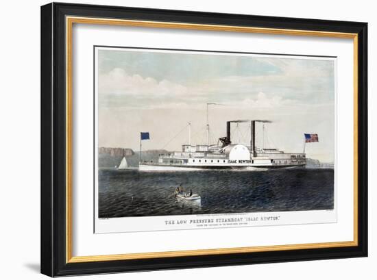 Hudson River Steamship-Currier & Ives-Framed Giclee Print