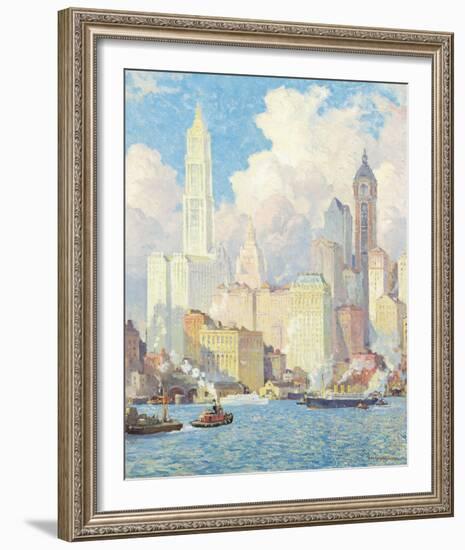 Hudson River Waterfront, New York-Colin Campbell Cooper-Framed Giclee Print