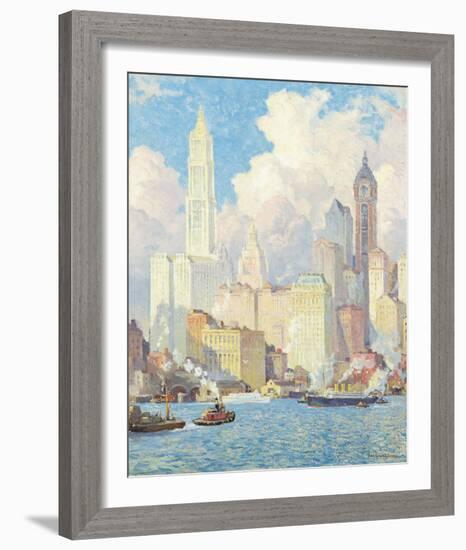 Hudson River Waterfront, New York-Colin Campbell Cooper-Framed Giclee Print