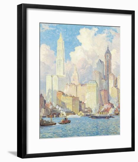 Hudson River Waterfront, New York-Colin Campbell Cooper-Framed Giclee Print