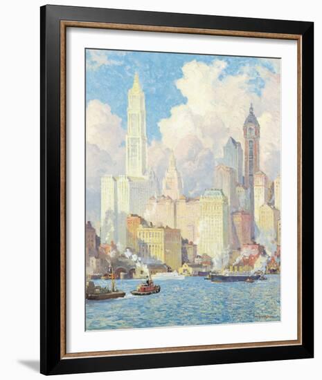 Hudson River Waterfront, New York-Colin Campbell Cooper-Framed Giclee Print