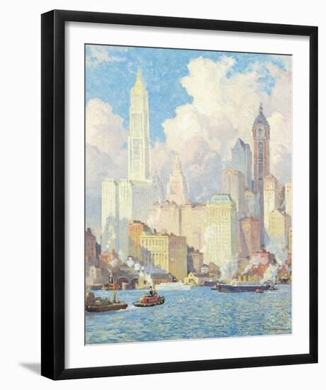 Hudson River Waterfront, New York-Colin Campbell Cooper-Framed Giclee Print