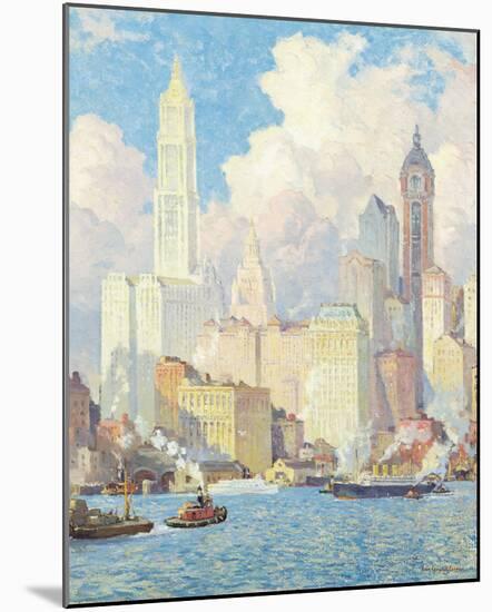 Hudson River Waterfront, New York-Colin Campbell Cooper-Mounted Giclee Print