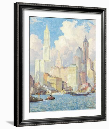 Hudson River Waterfront, New York-Colin Campbell Cooper-Framed Giclee Print