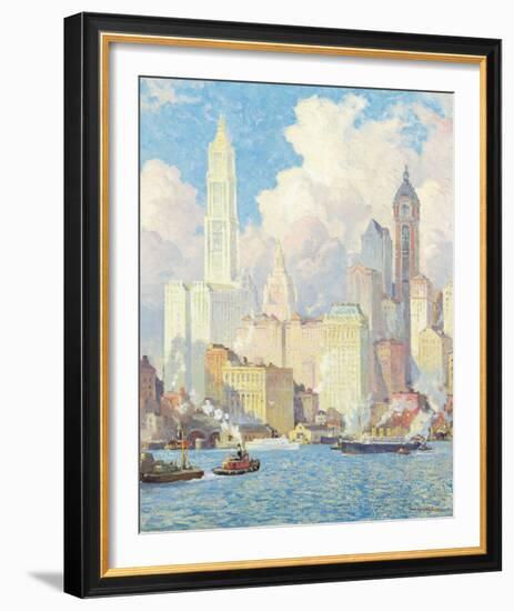 Hudson River Waterfront, New York-Colin Campbell Cooper-Framed Giclee Print