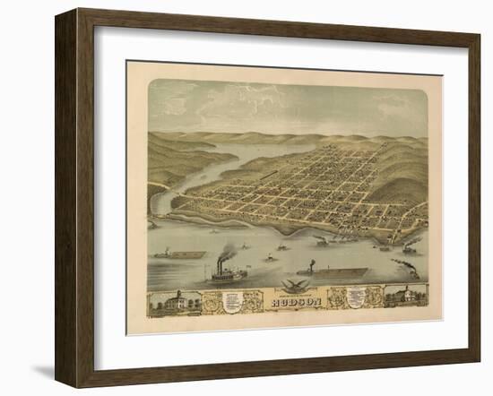 Hudson, Wisconsin - Panoramic Map-Lantern Press-Framed Art Print