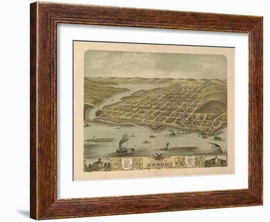 Hudson, Wisconsin - Panoramic Map-Lantern Press-Framed Art Print