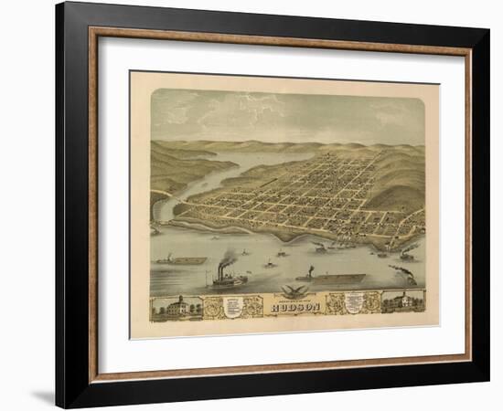 Hudson, Wisconsin - Panoramic Map-Lantern Press-Framed Art Print