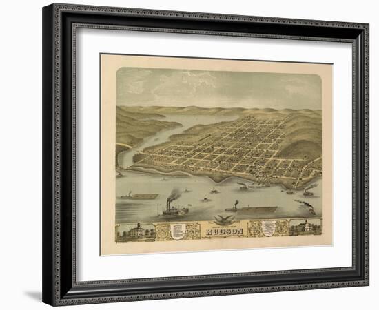 Hudson, Wisconsin - Panoramic Map-Lantern Press-Framed Art Print